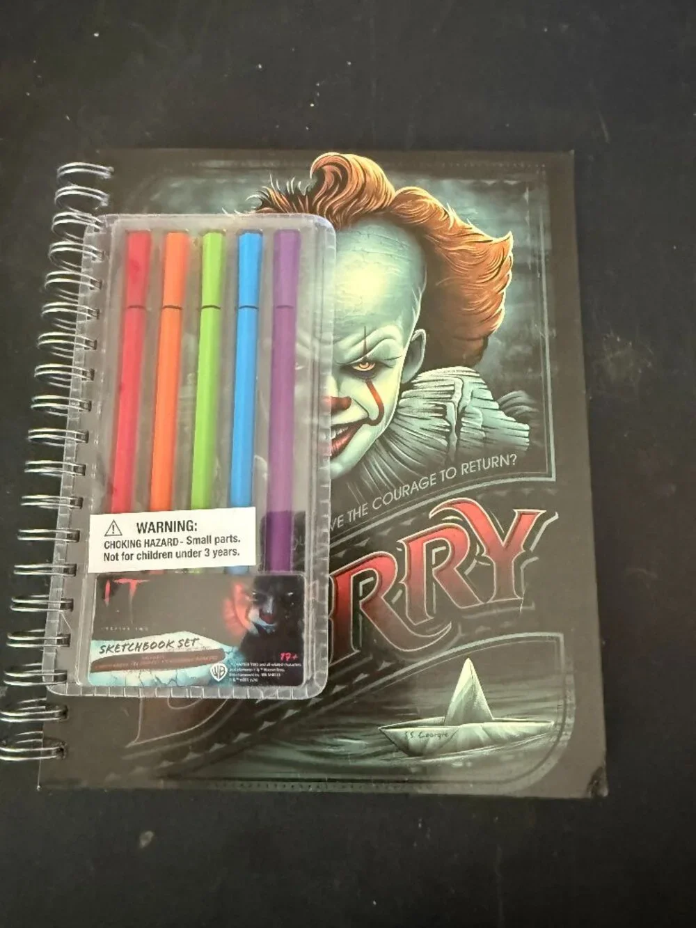 Stephen King It Pennywise Spiral Sketchbook Markers Set Return To Derry (102)